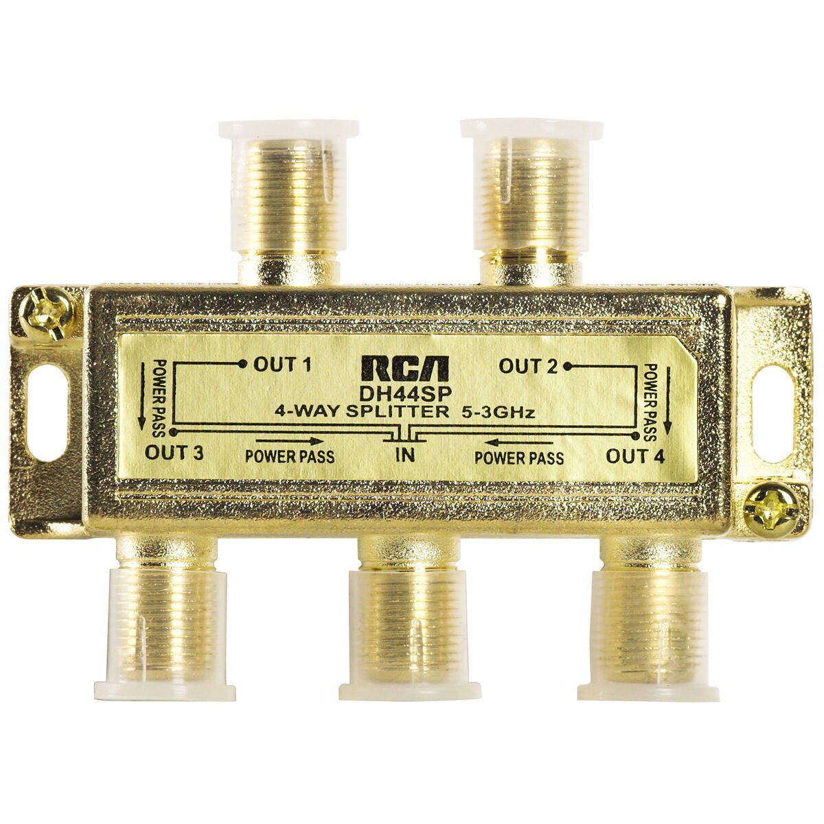 RCA DH44SPF 4Way 3.0 GHz BiDi Gold Plated Coaxial Splitter